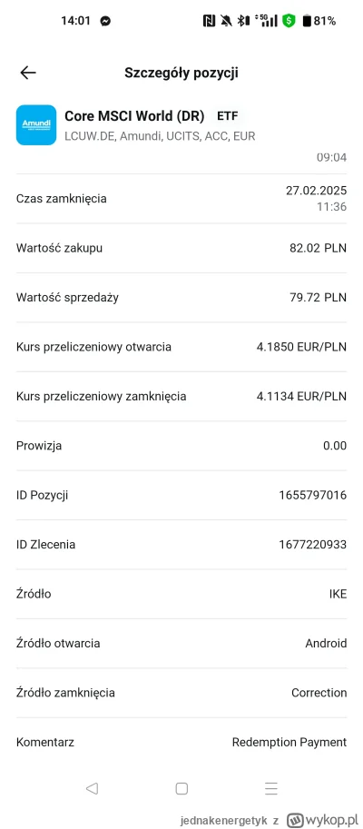 jednakenergetyk - Wyjaśni mi ktoś czemu ta pozycja się zamknęła ? 
Nie zrobiłem tego ...