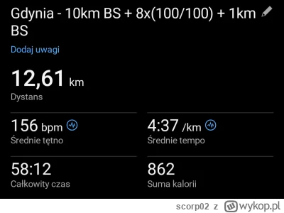 scorp02 - 9 941,27 - 12,60 = 9 928,67

Bieg spokojny zakończony rytmami. Czuje że for...
