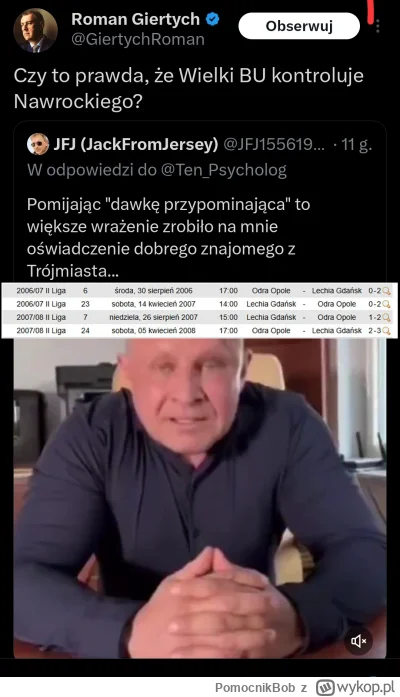 PomocnikBob - Giertych to faktycznie debil, nawet nie zweryfikował czy taki mecz się ...