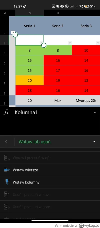 Varmandoble - Chłopaki, pomóżcie. Robiłem sobie tabelkę i coś naklikałem i zrobiło si...