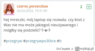 D.....k - p0lka chciała dostać za darmo laptopa po raz drugi w ciągu pół roku od chło...