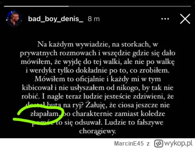 MarcinE45 - bylo wiadomo ze escortka josefa mu pisze zawsze te oswiadczenia na ig ale...