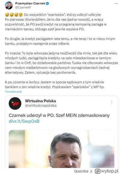 Quardoz - #bekazpisu #polityka Tak tak zaciągnąłem kredyt, ale to wcale nie był MBANK...