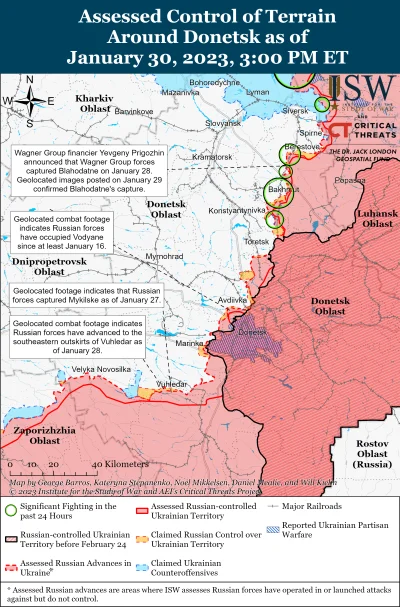 Kagernak - Obwód Doniecki 

W dniach 29 i 30 stycznia siły rosyjskie kontynuowały mar...