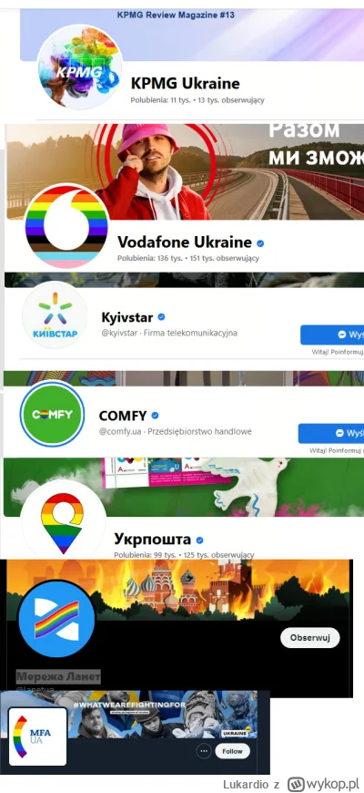 Lukardio - Z okazji #pridemonth zmieniły loga pare firm plus  ukraiński odpowiednik p...