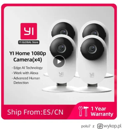 polu7 - YI 4pcs 1080p Wifi Home Camera
Cena: 26.85$ (105.38 zł) | Najniższa cena: 38....