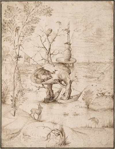 Loskamilos1 - Człowiek-drzewo, rysunek wykonany przez Hieronima Boscha około roku 150...