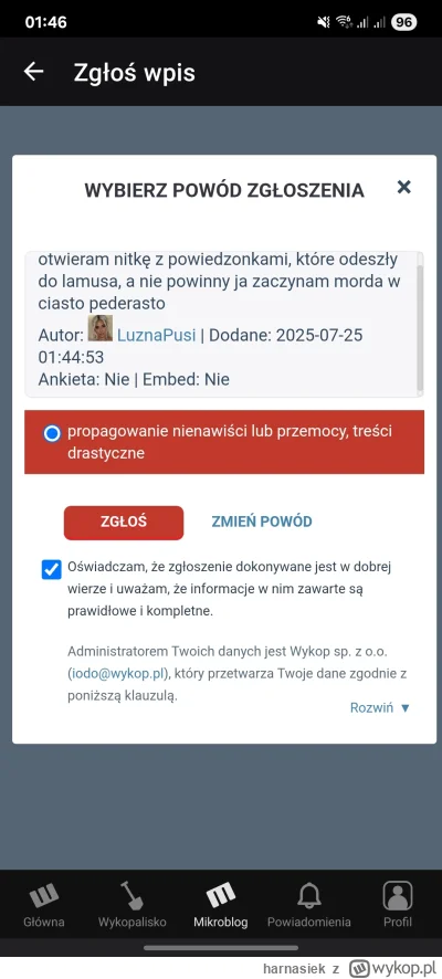 harnasiek - @LuznaPusi ( ͡º ͜ʖ͡º) trzymaj zielonka