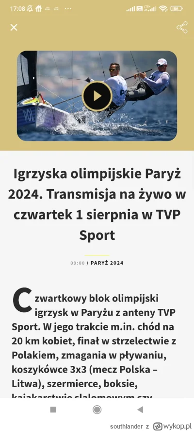 southlander - To szczyt bezczelności TVP, reklamować transmisję miniaturką żeglarstwa...