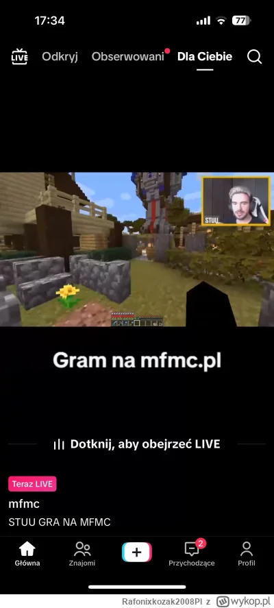 Rafonixkozak2008Pl - Ziomal Dubiela robi streama na tiktoku jak coś XD ciekawe jaki %...