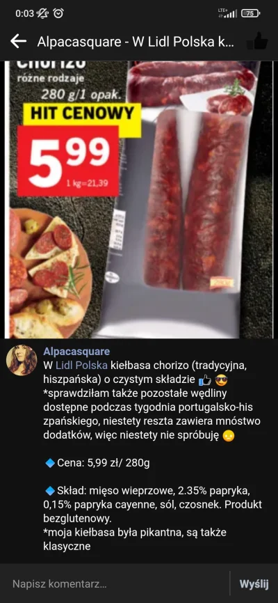 PodniebnyMurzyn - @wkto jak już kupować jakieś mięso na kanapki to only chorizo ze sp...