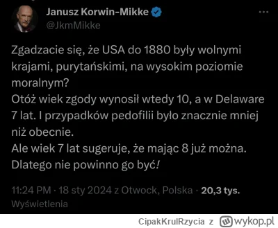 CipakKrulRzycia - #korwin #pedofilia #polityka trudno to nawet skomentować ale Janusz...