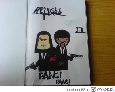 Yankees93 - #rysunek #pulpfiction #hobby 
Tak się kiedyś bawiło na lekcjach ( ͡° ͜ʖ ͡...