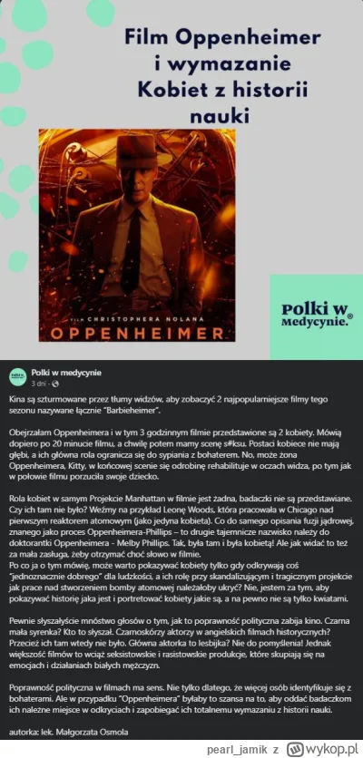 pearl_jamik - za mało kobiet w nauce. co sądzicie?

#oppenheimer #film #kultura #p0lk...