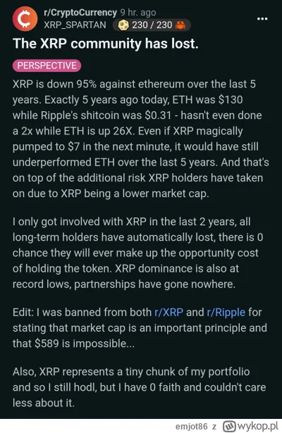 emjot86 - Jak nastroje w #ripple? Zawsze mi sie wydawalo ze to shitcoin stworzony prz...