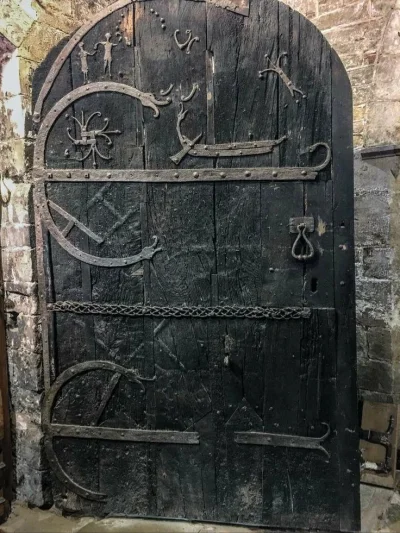 cheeseandonion - Door at St Helen's Church, Stillingfleet, Yorkshire, with Viking mot...