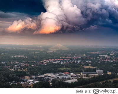 belu_p - POTĘŻNA chmura nad Mostem Rędzińskim, podświetlana promieniami zachodzącego ...