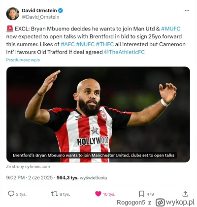 Rogogon5 - #united #transfery O cholera! Mbuemo chce dołączyć do United co potwierdza...