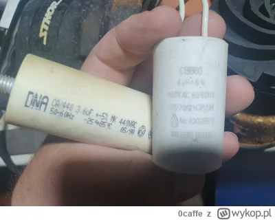 0caffe - Ten kondensator 4uF mogę zamienić na 3.6uF? Kondensator w pompie wody 400w. ...