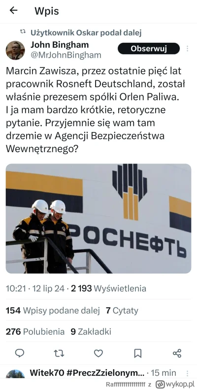 Raffffffffffffffff - @Miijjii Są nowe inwestycje.  Tusk będzie ściągał ropę przez Kaz...