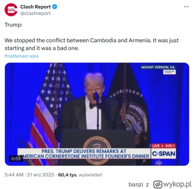 banzi - Gdy wy sobie smacznie śpicie, prezydent USA właśnie zakończył kolejną wojnę

...