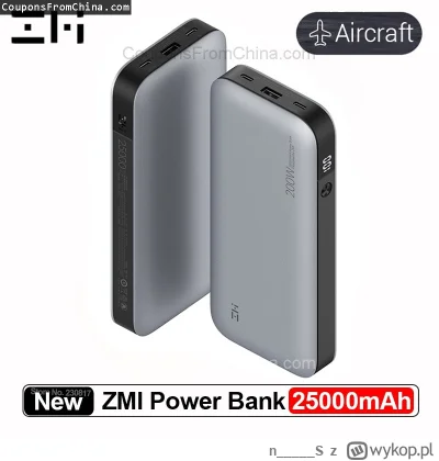 n____S - ❗ ZMI QB826 25000mAh 200W 90.7Wh Power Bank
〽️ Cena: 84.40 USD (dotąd najniż...