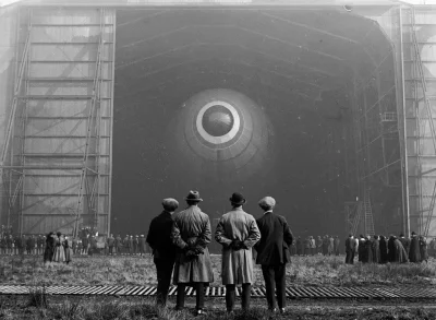 cheeseandonion - К. Humphrey. The British airship R33 sits in its hangar as it prepar...