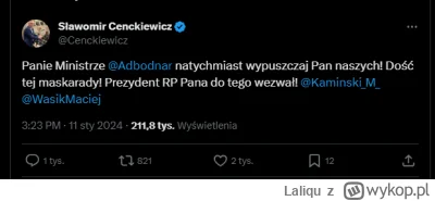 Laliqu - Jeszcze kiedyś się krył, ale dzisiaj całkowicie odkrył karty. Cenckiewicz to...