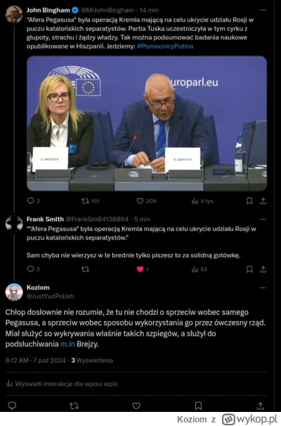 Koziom - Chodziński jak zwykle próbuje powiązać ujawnianie afer PiSu z Rosją. @BKZGla...