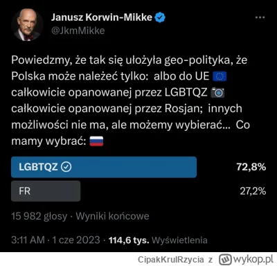 CipakKrulRzycia - #korwin #polityka #bekazkonfederacji #lgbt #rosja #pytanie kurcze, ...