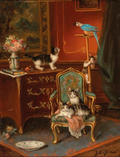 Bobito - #obrazy #sztuka #malarstwo #art

Jules Le Roy (francuz, 1833–1865), „Koty ba...