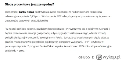 del855 - Tak przy okazji przewidywan odnosnie stop - oto wklejka DOKLADNIE SPRZED ROK...