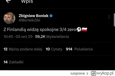 spigniew - #mecz 

Boniek to jednak fachowiec jest