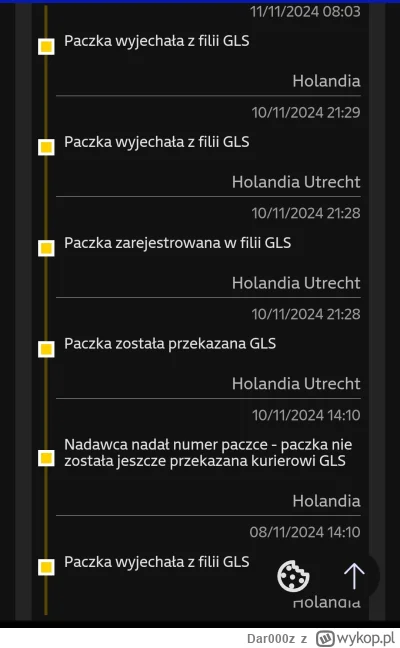 Dar000z - Witam, czy to normalne że GLS nie aktualizuje tak ma bieżąco? Zamówiłem #st...