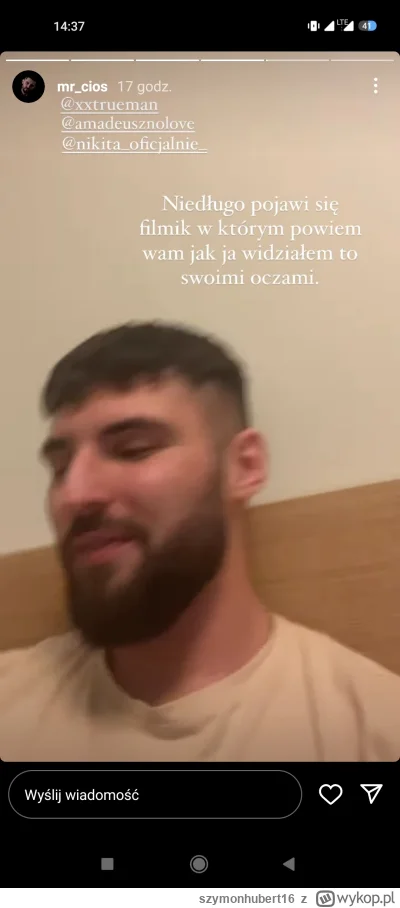 szymonhubert16 - Cios nagrał na story ze na dniach wlatuje filmik w ktorym przedstawi...