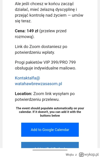 Wojtu - @norbie przecież on z góry hajs chce, 150zl najtańsza opcja, jeszcze mnie nie...