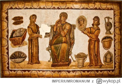 IMPERIUMROMANUM - Rzymska mozaika ukazująca kobietę w czasie porannej toalety

Rzymsk...