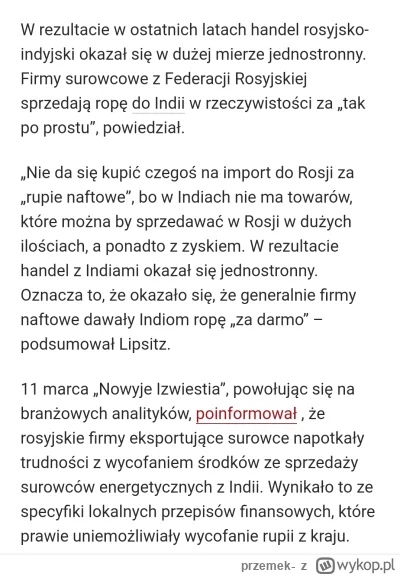 przemek- - ciekawostka co do sprzedaży ruskiej ropy za "nie dolary" 
#rosja