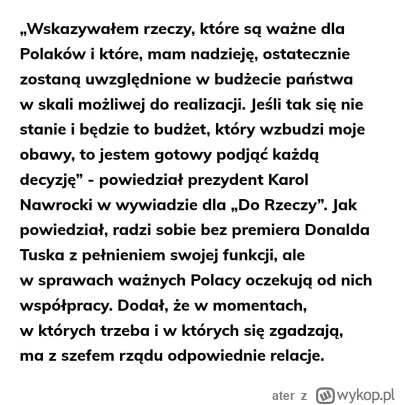 ater - Batyr mocno właśnie zasugerował, że zamierza zawetować budżet (CZEGO NIE MOŻE ...