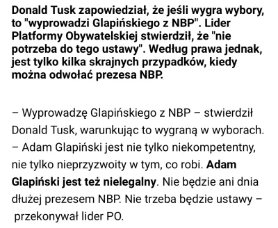 PanAlbert - Hej mirki, a pamiętacie jeszcze jak Tusk obiecywał, że wywali Glapę z NBP...