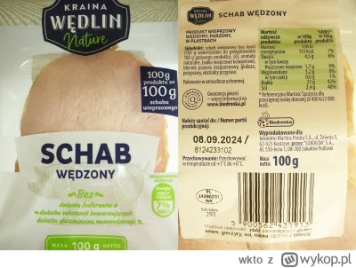 wkto - #listaproduktow
#schabparzony wędzony, 100g ze 100g, plastry Kraina Wędlin Nat...