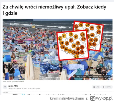 kryminalnykwadrans - Szykujcie się na niesamowite UPAŁY! ZIEMIA PŁONIE!!!

#pogoda #p...