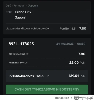 Hanakele7 - Easy money #f1 #bukmacherka