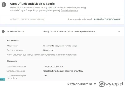 krzychummm - Zrzutka z konsoli googla narzędzia dla web.
Strona jest widoczna w googl...