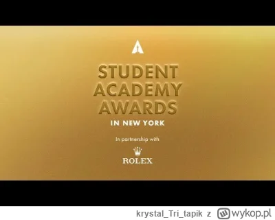 krystalTritapik - #film 

Złoto w studenckim Oskarze dla Jana Saczka za film Taty nie...