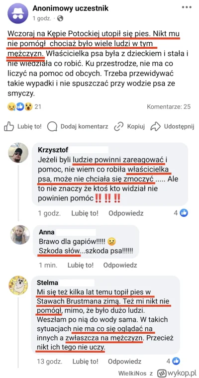 WielkiNos - Babie się pies utopił i narzeka, że żaden mężczyzna nie wskoczył do lodow...