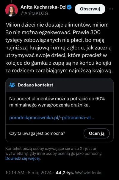 AndrzejBabinicz - Wiceprzewodnicząca Lewicy Anita Kucharska-Dziedzic napisała interpe...