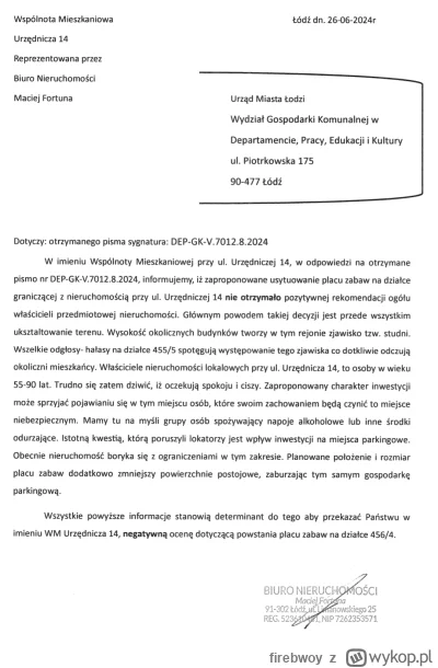 firebwoy - A tak blokują powstanie placu zabaw przez budżet obywatelski w Łodzi.