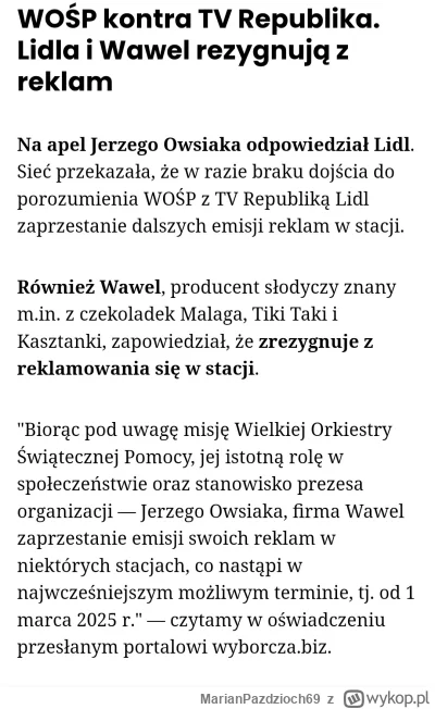 MarianPazdzioch69 - Nie długo tak pozostanie że najwieksze firmy odejdą z reklamowani...