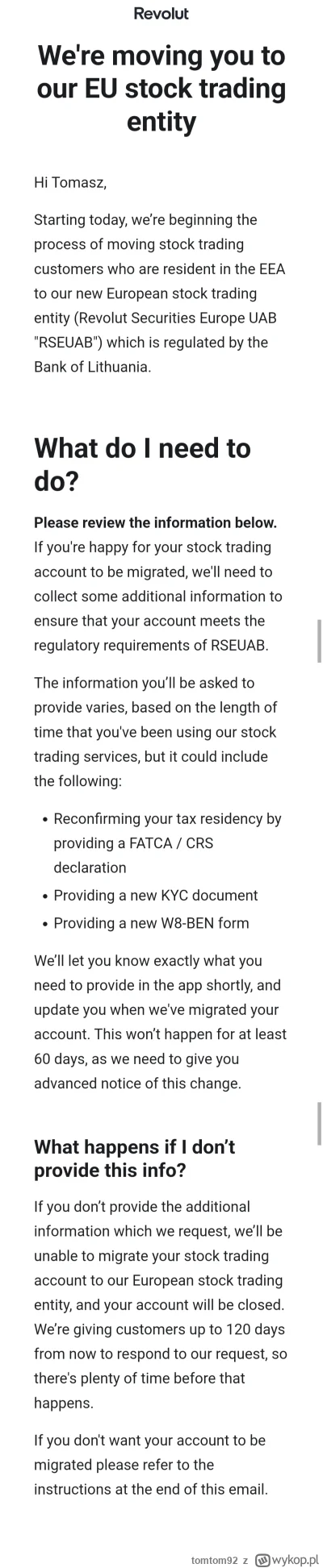 tomtom92 - Pytanie w związku z przeniesieniem #revolut konta transakcyjnego/giełdoweg...